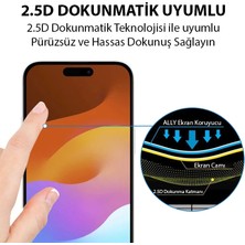 Ally iPhone 15 Full Glue Tempered Kırılmaz Cam Ekran KORUYUCU-(5775) - MBN2304-1457