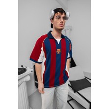 Barcelona Nakışlı Polo Yaka Premıum T-Shırt (Retro Model)