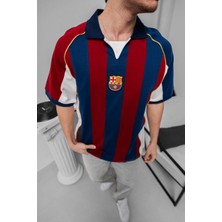 Barcelona Nakışlı Polo Yaka Premıum T-Shırt (Retro Model)