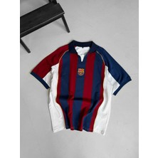 Barcelona Nakışlı Polo Yaka Premıum T-Shırt (Retro Model)