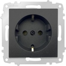 10 Adet Grano Metalik Siyah Topraklı Priz Çerçevesiz Paket/set