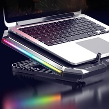 Cady Ticaret Mc Q8 6 Fanlı Oyuncu Notebook Soğutucu  Stand Yükseklik Ayarlanabilir LED Işıkl - CDY9930-9909