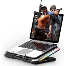 Cady Ticaret Mc Q8 6 Fanlı Oyuncu Notebook Soğutucu  Stand Yükseklik Ayarlanabilir LED Işıkl - CDY9930-9909
