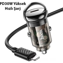 Hoco Z53 Sight Single PD30W Type-C Girişli Araç Çakmaklık Hızlı Şarj Aleti +  - AGT8755-7220