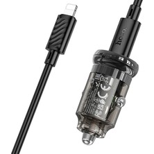 Hoco Z53 Sight Single PD30W Type-C Girişli Araç Çakmaklık Hızlı Şarj Aleti +  - AGT8755-7220