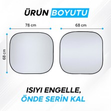 Araba Ön Cam Güneşlik Otomobil Güneşlikleri Araç Gölgelik Oto Içi Katlanır Perdesi Oto Ön Cam Güneşliği 78-68 cm 2 Parça