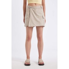 DeFacto Regular Fit Normal Bel Kargo Cepli Gabardin Şort Etek D4991AX24AU