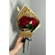 2’li Kadife Mini Gül Buketi & Anne Çiçeği, Hediyelik Çiçek, Isteme Söz, Kahve Yanı Çiçeği