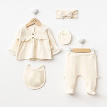 Kız Bebek 0-6 Ay 5 Li Set - Krem