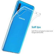 Samsung Galaxy A70 Uyumlu Kamera Korumalı Yumuşak Dokulu ve Şık Koruma Şeffaf Kılıf