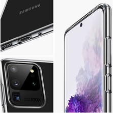 Samsung Galaxy S20 Ultra Uyumlu Kamera Korumalı Yumuşak Dokulu ve Şık Koruma Şeffaf Kılıf