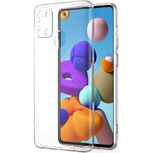 Samsung Galaxy A21S Uyumlu Kamera Korumalı Yumuşak Dokulu ve Şık Koruma Şeffaf Kılıf