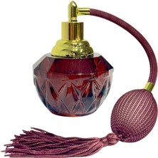 Vintage Pompalı Parfüm Şişesi Veloura Mürdüm