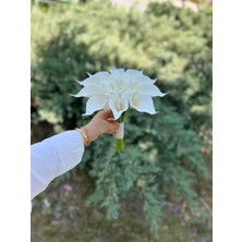 White Pearl –inci Detaylı Beyaz Gala-Lale Aranjmanı Gelin Buketi & Söz-Nişan Için Yapay Çiçek Buketi