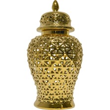 Gold Delikli Seramik Küp Büyük Boy
