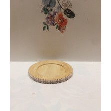 Soyawax Aroma Terapi Kokulu Çiçek Desenli Mum ve Inci Desenli Ahşap Mum Altlığı