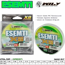 Wily Esemti 8 Kat Ip Misina 300 mt Yeşil 0,14