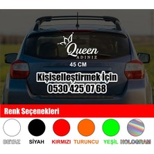 Kıng Adınız Sticker – Kişiye Özel 45 cm Araç Cam Yazısı – Taç Simgeli Özel Tasarım Etiket
