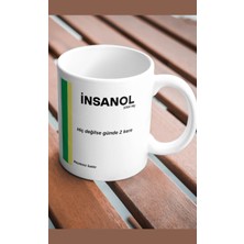 Espirili "insanol" Kahve Kupası - Reçetesiz Mutluluk Dozu!- Insanol 1000 Mg Mizahi Tasarım Kupa