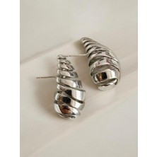 Eni Sezon Silver Botte Drop Damla Küpe Gümüş 3cm