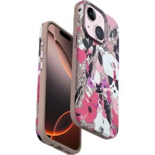 Onegif iPhone 15 Plus Flower Series Magsafe Kapak - Pembe