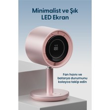 Daxi Airflow AF03 Yeni Nesil Şarjlı Turbo Masa Fanı, Ultra Güçlü Motor, Otomatik Yatay Salınım, Görünmez Fan Bıçakları, 14.5X26.5CM