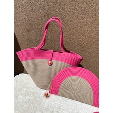 Elçiçek Homedecor Hasır Çanta,cluch Çanta,portföy Çanta Seti