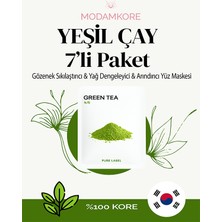 Modamkore 7'li Paket Yeşil Çay Kore Yüz Maskesi Yağ Dengeleyici & Arındırıcı