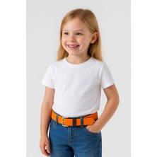 Babbelt Kids Elastik Örgü Çocuk Kemeri Beyaz Denizci Baskılı