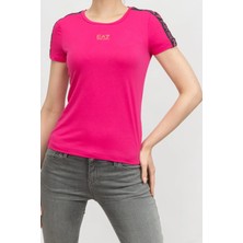 Bisiklet Yaka Kadın T-Shirt-Pembe