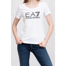 Bisiklet Yaka Kadın T-Shirt-Beyaz