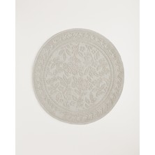 Blossom Pamuklu Bukle Kilim 110X110 cm Krem