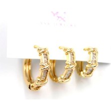 3'lü Xox Halka Küpe - Altın