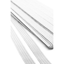 Beyaz 6 mm 5 mt Dayanıklı Sert Yassı Elastik Şerit Lastik
