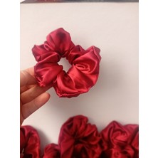 Kına Nişan Düğün - Lastikli Simit Bordo Saten 20 Li Scrunchie Toka Seti Nedime Hediyesi Kına
