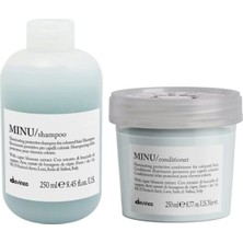  Davines Minu Saç Bakım Şampuanı Boyalı Saçlar Için Aarındırıcı Şampuan 250 ml Saç Kremi 250 ml  Trusty 190