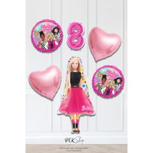 Kız Oyuncak Bebek Tema Pembe Yaş Balonlu Doğum Günü Balon Seti
