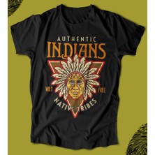 Butişört 'ındians Native Tribes - Kızılderili Şef‘  Baskılı 'regular-Fit' Unisex Tişört