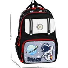 Alanç Gift Kore Tarzı Astronot Desen Lüks Erkek Çocuk Ortopedik İlkokul Sırt Çantası Folyolu Beslenme, Kalemlik