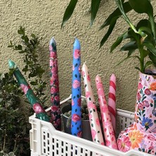 Garden Bloom Serisi 6’lı Mum Takımı - 25 cm Şamdan Mum