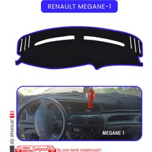 Renault Megane-1torpido Koruma Halısı Mavi Kenar