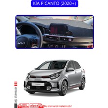Kia Picanto 2020+TORPİDO Koruma Halısı Mavi Kenar