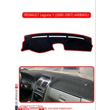 Renault Laguna 1 (2000-2007) Aırbaglıtorpido Koruma Halısı Kırmızı Kenar