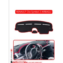 Renault Clio Symbol 2 Aırbaglıtorpido Koruma Halısı Kırmızı Kenar