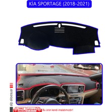 Kia Sportage 2018-2021TORPİDO Koruma Halısı Mavi Kenar
