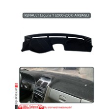 Renault Laguna 1 (2000-2007) Aırbaglıtorpido Koruma Halısı Gri Kenar