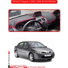 Renault Megane 2 (2002–2009) Buyuk Ekranlıtorpido Koruma Halısı Kırmızı Kenar