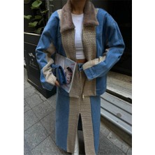 Ayena Moda Chanel Garnili Kot Mont - Bej