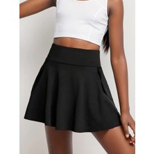 Ayena Moda Kadın Yüksek Bel Cepli Sandy Short Etek