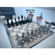 Premium Satranç Takımı Platin Tabla